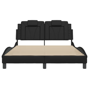 vidaXL Cadre de lit "Viana" avec LED sans matelas Noir 120x200 cm