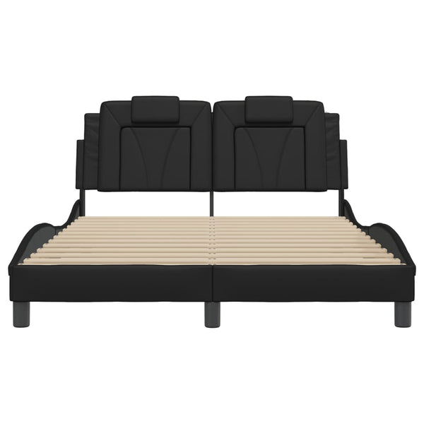vidaXL Cadre de lit "Viana" avec LED sans matelas Noir 120x200 cm
