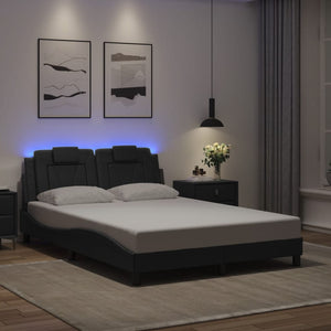 vidaXL Cadre de lit "Viana" avec LED sans matelas Noir 120x200 cm