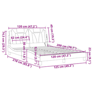vidaXL Cadre de lit « Viana » avec LED sans matelas Blanc 120 x 200 cm