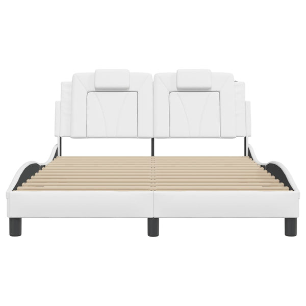 vidaXL Cadre de lit « Viana » avec LED sans matelas Blanc 120 x 200 cm