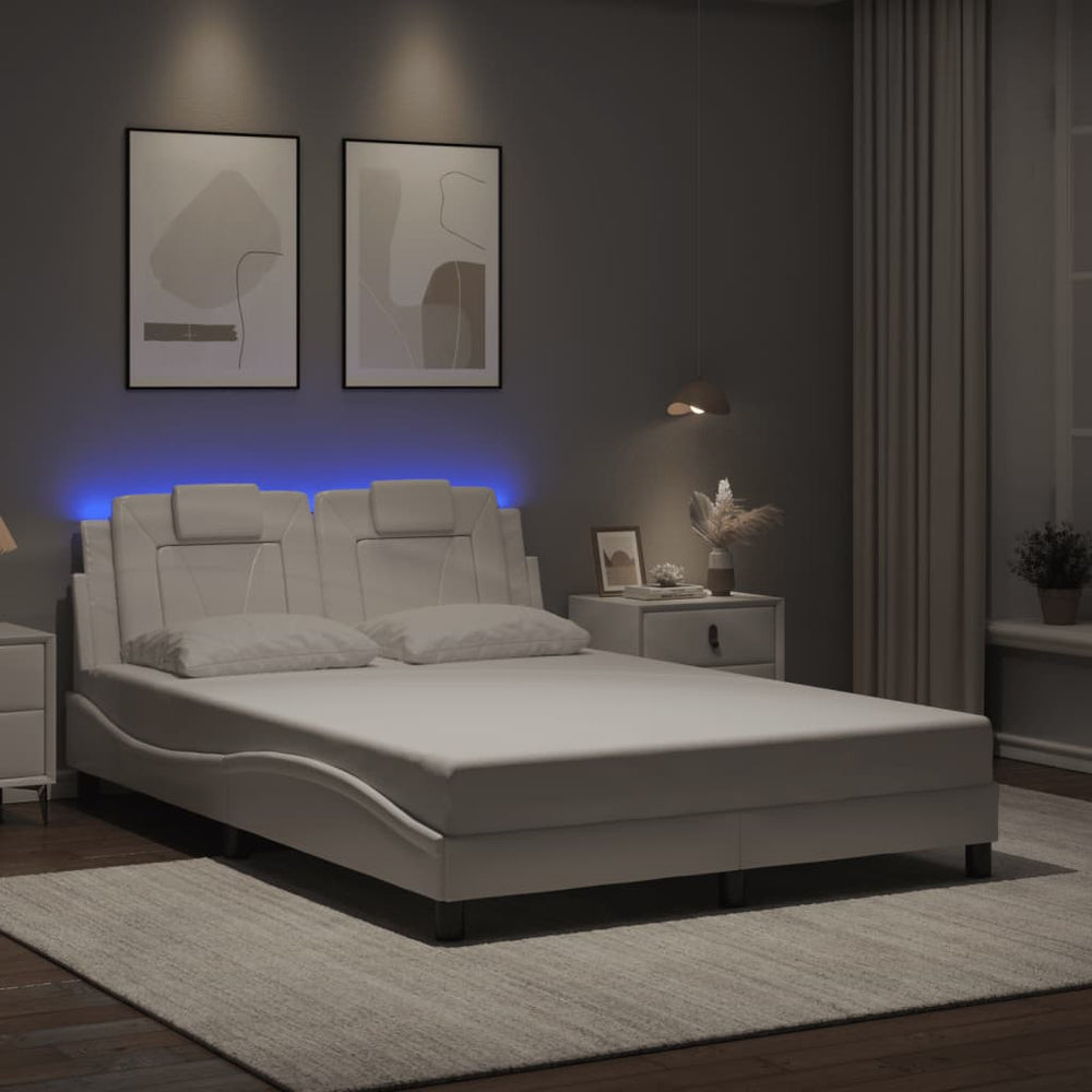 Bettgestell Viana 120x200 cm mit LED, Weiß