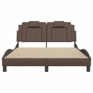 vidaXL Cadre de lit "Viana" avec LED sans matelas Marron 120x200 cm