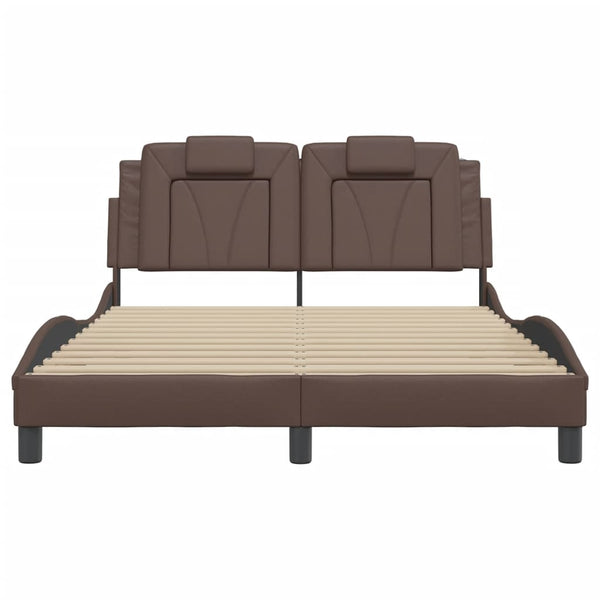 vidaXL Cadre de lit "Viana" avec LED sans matelas Marron 120x200 cm