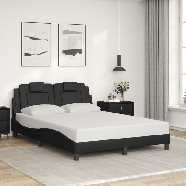 Bettgestell Viana Grau 120x200 cm mit LED