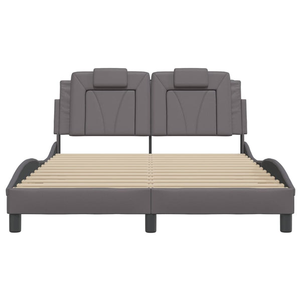 Bettgestell Viana Grau 120x200 cm mit LED
