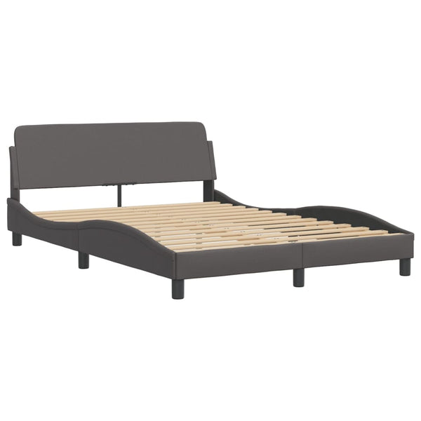 Bettgestell Viana Grau 120x200 cm mit LED