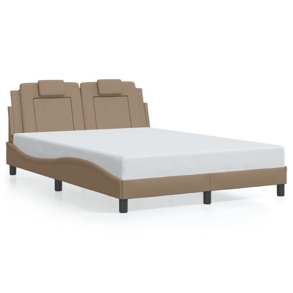 vidaXL Cadre de lit "Viana" avec LED sans matelas Cappuccino-Brun 120x200 cm
