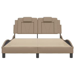 vidaXL Cadre de lit "Viana" avec LED sans matelas Cappuccino-Brun 120x200 cm