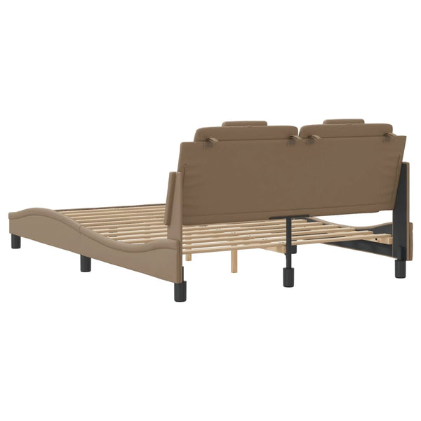 vidaXL Cadre de lit "Viana" avec LED sans matelas Cappuccino-Brun 120x200 cm