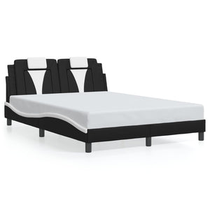 vidaXL Cadre de lit « Viana » avec LED sans matelas Noir et blanc 120x200 cm