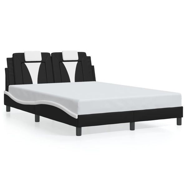 vidaXL Cadre de lit « Viana » avec LED sans matelas Noir et blanc 120x200 cm