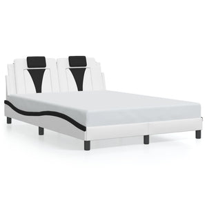 vidaXL Cadre de lit « Viana » avec LED sans matelas Blanc et noir 120x200 cm
