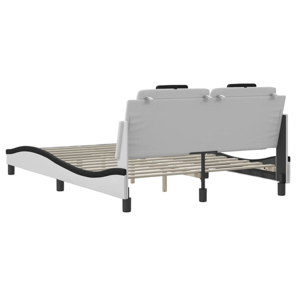 vidaXL Cadre de lit « Viana » avec LED sans matelas Blanc et noir 120x200 cm