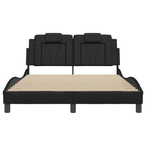 vidaXL Cadre de lit "Viana" avec LED sans matelas Noir 140x190 cm