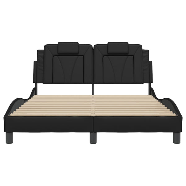 vidaXL Cadre de lit "Viana" avec LED sans matelas Noir 140x190 cm
