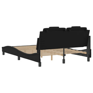 vidaXL Cadre de lit "Viana" avec LED sans matelas Noir 140x190 cm