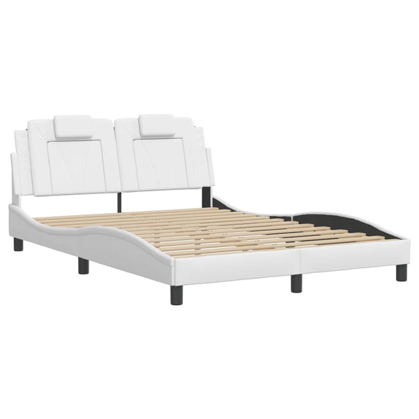 vidaXL Cadre de lit « Viana » avec LED sans matelas Blanc 140x190 cm