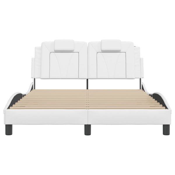 vidaXL Cadre de lit « Viana » avec LED sans matelas Blanc 140x190 cm