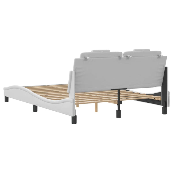 vidaXL Cadre de lit « Viana » avec LED sans matelas Blanc 140x190 cm