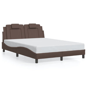 vidaXL Cadre de lit "Viana" avec LED sans matelas Marron 140x190 cm