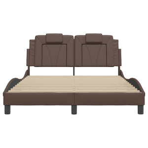 vidaXL Cadre de lit "Viana" avec LED sans matelas Marron 140x190 cm