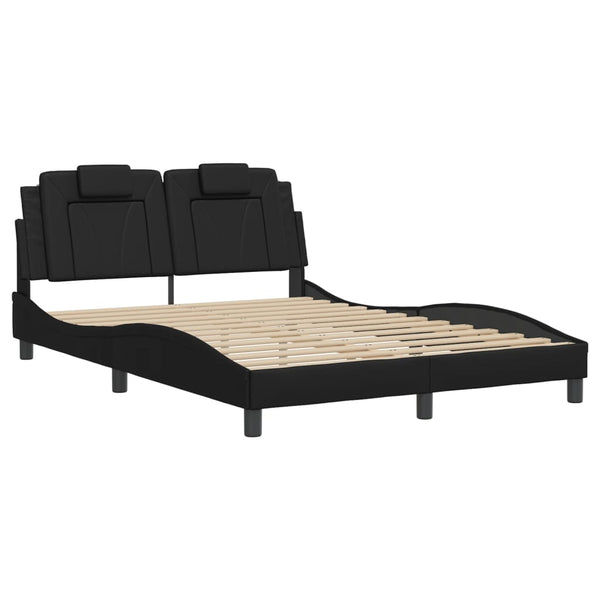 vidaXL Cadre de lit « Viana » avec LED sans matelas Noir 140x200 cm