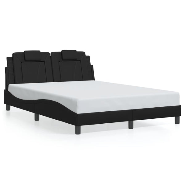 vidaXL Cadre de lit « Viana » avec LED sans matelas Noir 140x200 cm