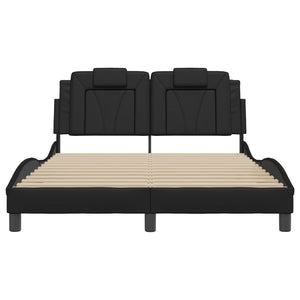 vidaXL Cadre de lit « Viana » avec LED sans matelas Noir 140x200 cm