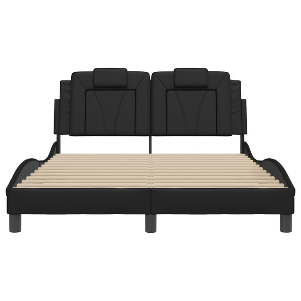 vidaXL Cadre de lit « Viana » avec LED sans matelas Noir 140x200 cm