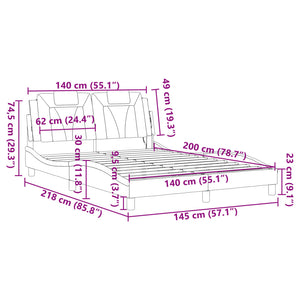 vidaXL Cadre de lit « Viana » avec LED sans matelas Blanc 140x200 cm