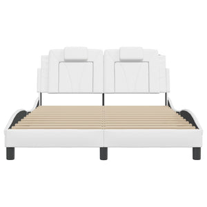 vidaXL Cadre de lit « Viana » avec LED sans matelas Blanc 140x200 cm