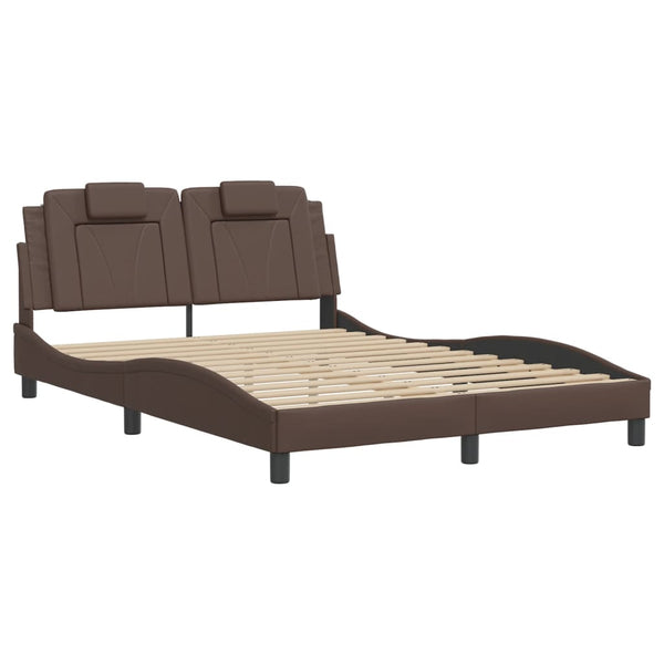 vidaXL Cadre de lit "Viana" avec LED sans matelas Marron 140x200 cm