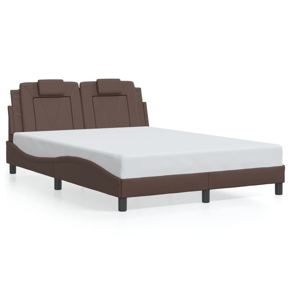 vidaXL Cadre de lit "Viana" avec LED sans matelas Marron 140x200 cm