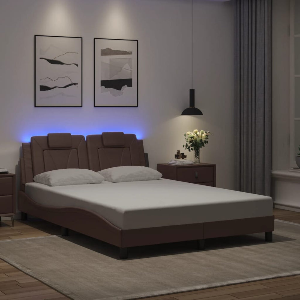Bettgestell Viana Braun LED 140x200 cm