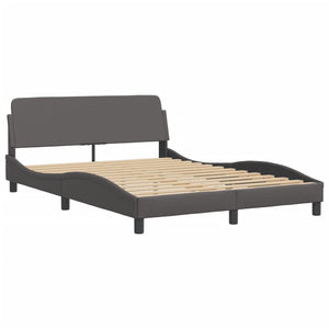 Bettgestell mit LED Grau 140x200 cm