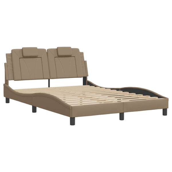vidaXL Cadre de lit « Viana » avec LED sans matelas Marron Cappuccino 140x200 cm