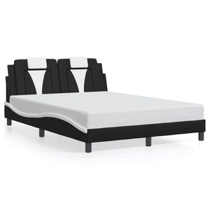 vidaXL Cadre de lit "Viana" avec LED sans matelas Noir et blanc 140x200 cm