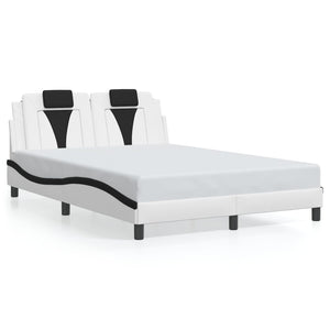 vidaXL Cadre de lit "Viana" avec LED sans matelas Blanc et noir 140x200 cm
