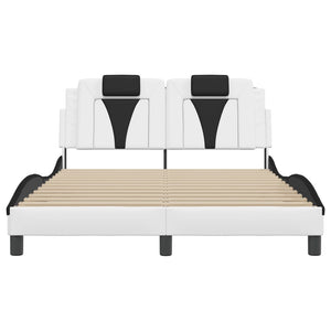 vidaXL Cadre de lit "Viana" avec LED sans matelas Blanc et noir 140x200 cm