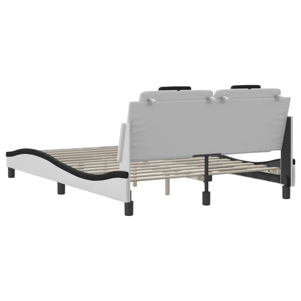 vidaXL Cadre de lit "Viana" avec LED sans matelas Blanc et noir 140x200 cm