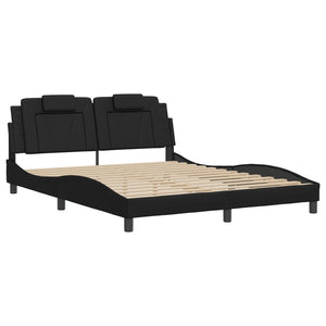 vidaXL Cadre de lit « Viana » avec LED sans matelas noir 160x200 cm
