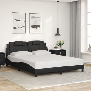 vidaXL Cadre de lit « Viana » avec LED sans matelas noir 160x200 cm