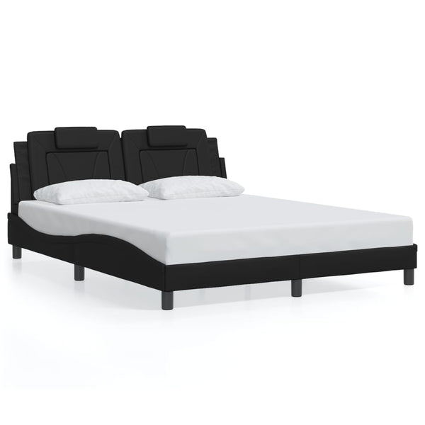 vidaXL Cadre de lit « Viana » avec LED sans matelas noir 160x200 cm