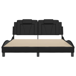 vidaXL Cadre de lit « Viana » avec LED sans matelas noir 160x200 cm