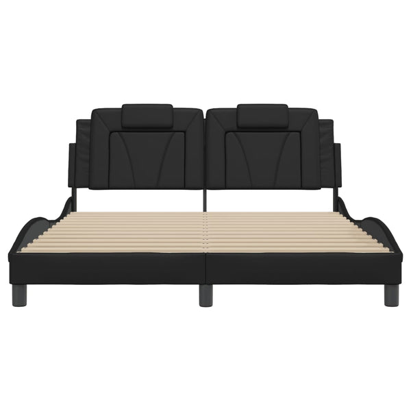 vidaXL Cadre de lit « Viana » avec LED sans matelas noir 160x200 cm