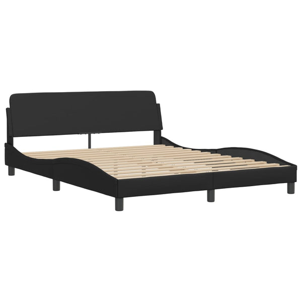 vidaXL Cadre de lit « Viana » avec LED sans matelas noir 160x200 cm