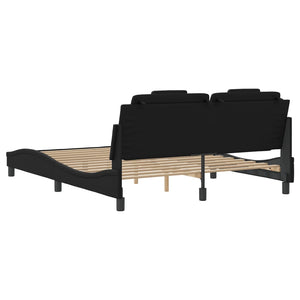 vidaXL Cadre de lit « Viana » avec LED sans matelas noir 160x200 cm