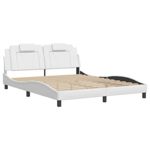 vidaXL Cadre de lit "Viana" avec LED sans matelas Blanc 160x200 cm