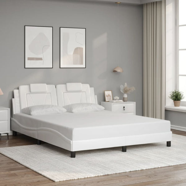 vidaXL Cadre de lit "Viana" avec LED sans matelas Blanc 160x200 cm
